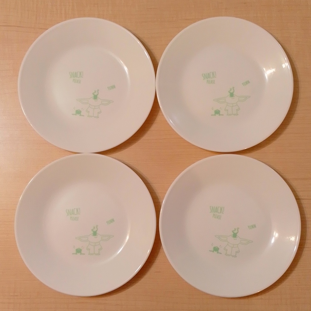 🆕 Set 4 Star Wars Corelle The Child Grogu Appetizer Plates Dish
